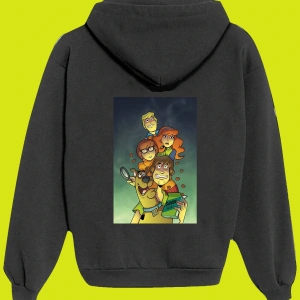 Unisex Beyaz Scooby Doo Sırt Baskılı Sweatshirt