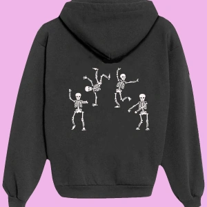 Unisex Beyaz Skull Sırt Baskılı Sweatshirt