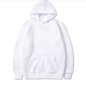 Unisex Beyaz Slim Fit Iç Komple Şardonlu Kapüşonlu Sweatshirt