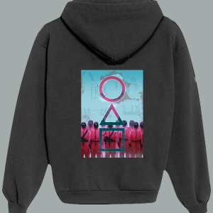 Unisex Beyaz Squid Game Sırt Baskılı Sweatshirt
