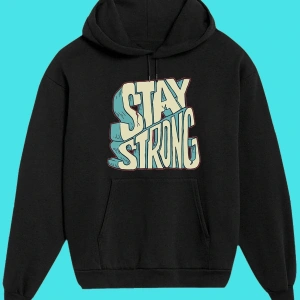 Unisex Beyaz Stay Strong Baskılı Sweatshirt