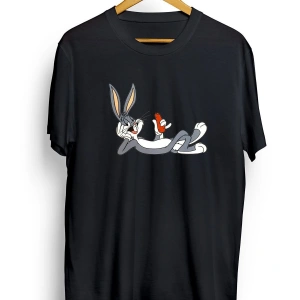 Unisex Beyaz Tom& Jerry Baskılı Oversize T-shirt