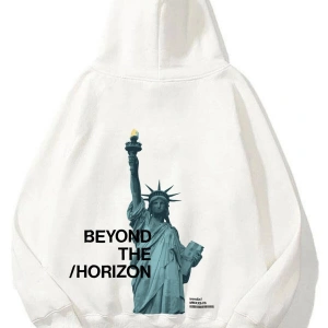 Unisex Beyond The Horizon Sweatshirt Hoodie Beyaz
