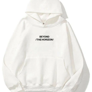 Unisex Beyond The Horizon Sweatshirt Hoodie Beyaz