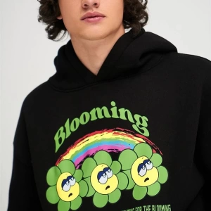 Unisex Blooming Sweatshirt Hoodie Siyah