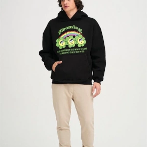 Unisex Blooming Sweatshirt Hoodie Siyah