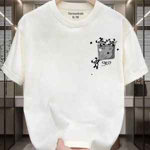 UNİSEX Boo Minimalis Baskı T-shirt