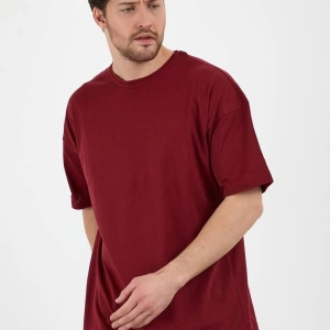 Unisex Bordo Bol Kesim Oversize Pamuklu Tshirt