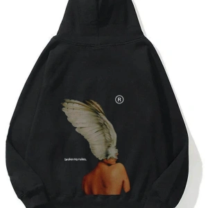 Unisex Broke My Rules Sweatshirt Hoodie Siyah