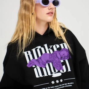Unisex Broken Angel Sweatshirt Hoodie Siyah