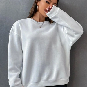 Unisex Brooklyn Baskılı Bisiklet Yaka Sweatshirt Beyaz