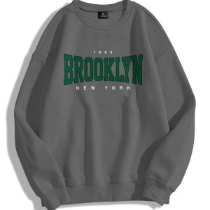 Unisex Brooklyn Bisiklet Yaka Sweatshirt