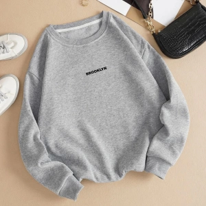 Unisex Brooklyn Özel Renkli Oversize Bisiklet Yaka Pamuklu Sweatshirt