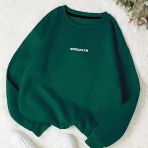 Unisex Brooklyn Özel Renkli Oversize Bisiklet Yaka Pamuklu Sweatshirt