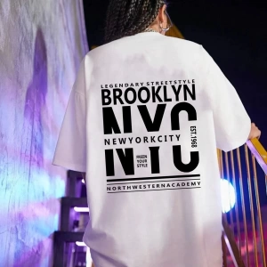 Unisex Brooklyn Rahat Kesim Oversize T-shirt