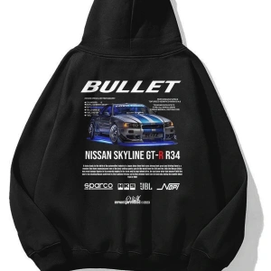 Unisex Bullet Fast and Furious Sweatshirt Siyah