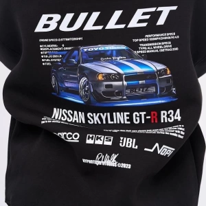 Unisex Bullet Fast and Furious Sweatshirt Siyah
