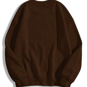 Unisex Burn Bisiklet Yaka Sweatshirt Kahverengi
