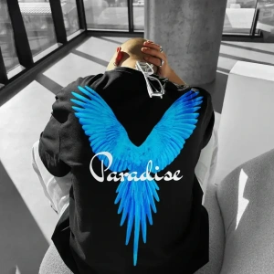 Unisex Büyük Beden Paradise Baskılı Oversize