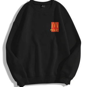 Unisex Cactus Pack Bisiklet Yaka Sweatshirt Siyah