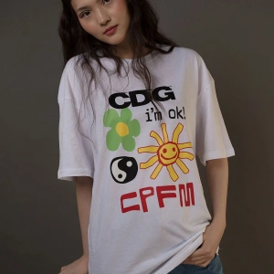 Unisex Cdg Im Ok! Cpfm Beyaz Tshirt