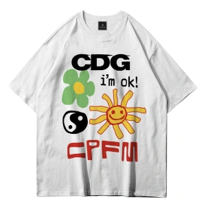 Unisex Cdg Im Ok! Cpfm Beyaz Tshirt