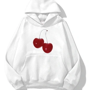 Unisex Cherry Tram Sweatshirt Beyaz