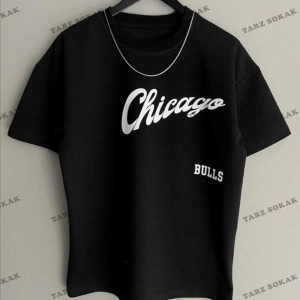 Unisex Chicago Özel Baskılı Oversize Penye T-shirt