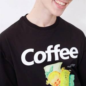 Unisex Coffee Siyah Tshirt