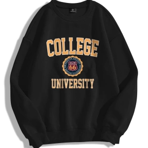 Unisex College University Bisiklet Yaka Sweatshirt