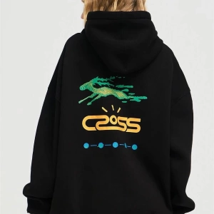 Unisex Cross Sweatshirt Hoodie Gri