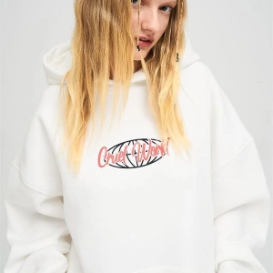 Unisex Cruel World Sweatshirt Hoodie Beyaz