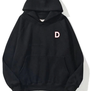 Unisex D Harfli Siyah Sweatshirt
