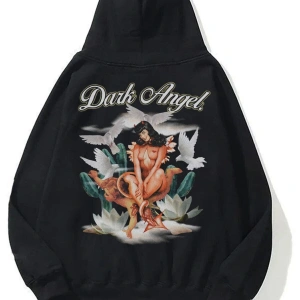 Unisex Dark Angel Sweatshirt Hoodie Siyah