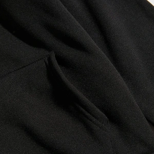 Unisex Deeper Baskılı Oversize Kapüşonlu Sweatshirt Siyah