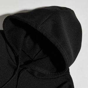 Unisex Deeper Baskılı Oversize Kapüşonlu Sweatshirt Siyah