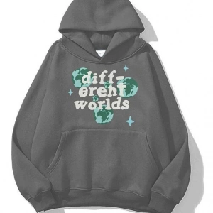 Unisex Different Worlds Sweatshirt Gri