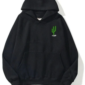 Unisex Dikenli Cactus Travis Scott Sweatshirt Hoodie Siyah