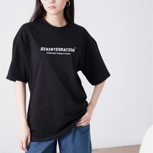 Unisex Disintegration Siyah Tshirt