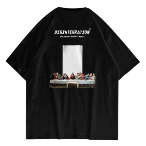 Unisex Disintegration Siyah Tshirt