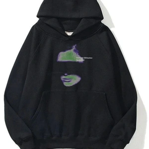 Unisex Distraction Sweatshirt Hoodie Siyah