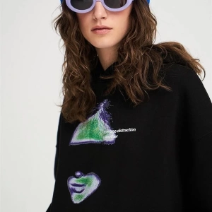 Unisex Distraction Sweatshirt Hoodie Siyah