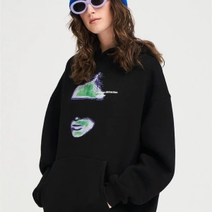 Unisex Distraction Sweatshirt Hoodie Siyah