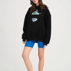 Unisex Distraction Sweatshirt Hoodie Siyah