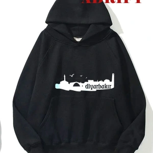 Unisex Diyarbakır Sweatshirt Hoodie Kapşonlu Beyaz