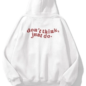 Unisex Dont Think Just Do Sweatshirt Beyaz