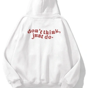 Unisex Dont Think Just Do Sweatshirt Beyaz