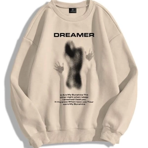 Unisex Dreamer Bisiklet Yaka Sweatshirt Hoodie Gri