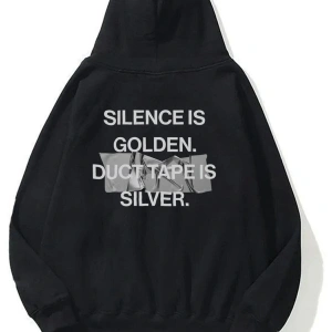 Unisex Duct Tape Sweatshirt Hoodie Siyah