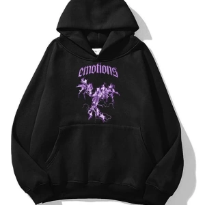 Unisex Emotions Sweatshirt Hoodie Siyah